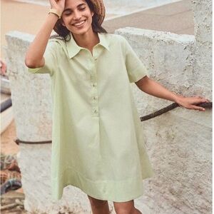 Anthropologie Pollie short sleeve swing tunic mini dress. Light Green.